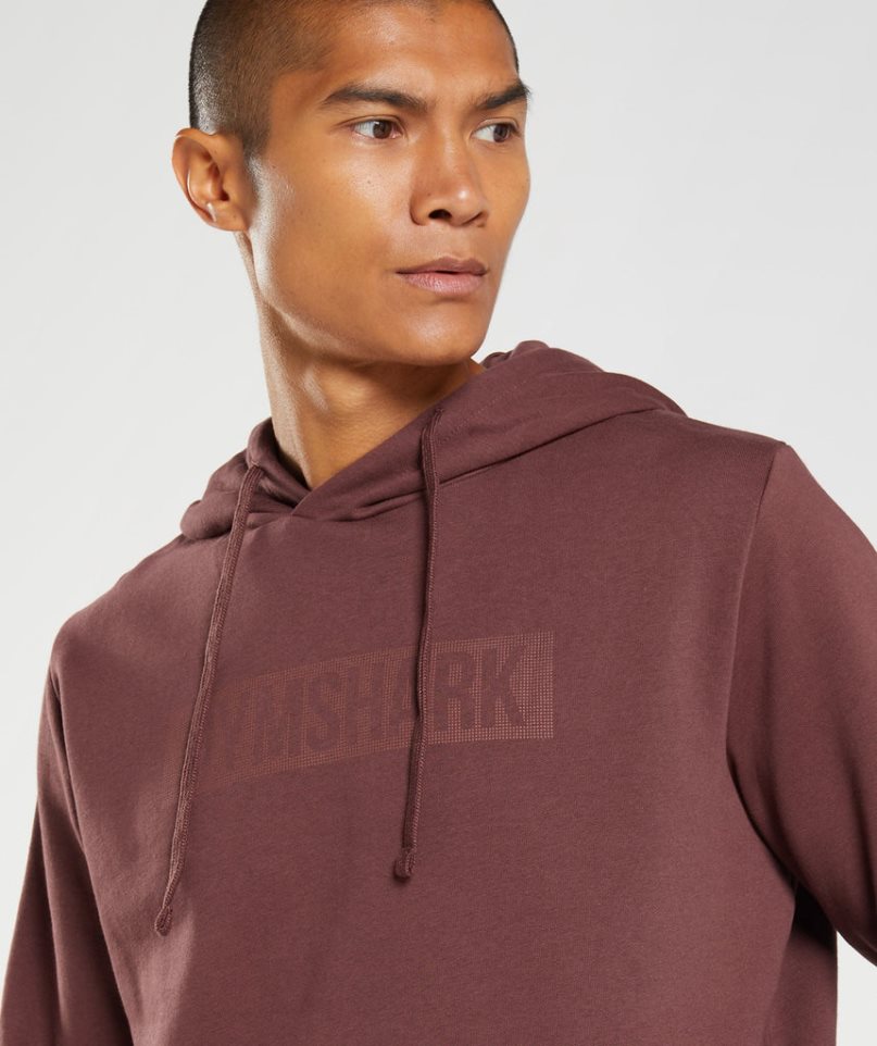 Men's Gymshark Block Hoodie Brown | NZ 7DKFMT